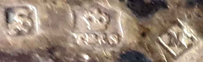 Thomas Bradbury & Sons silverplate mark, date 1863,N into a lozenge