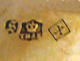 Thomas Bradbury & Sons silverplate mark, date 1873, X into a lozenge