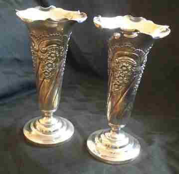 James Dixon & Sons: Britannia metal vases