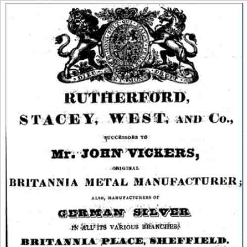 Ancient advertisement of Rutheford, Stacey, West and Co