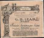 stock or share certificate IZAR stock or share certificate IZAR