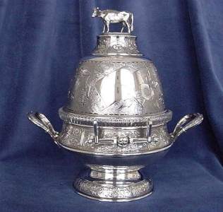 silverplate butter dish
