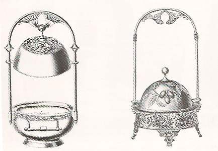 silverplate butter dishes on an ancient catalog
