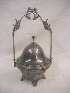 silverplate butter dish