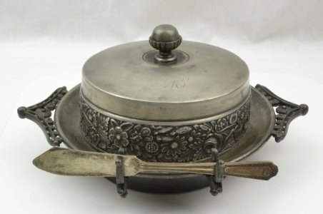 silverplate butter dish