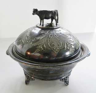 silverplate butter dish