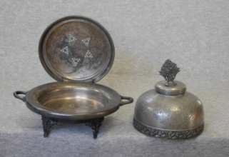 silverplate butter dish