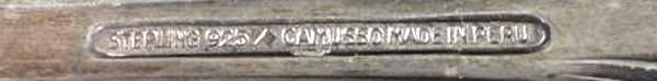 Camusso, Sterling 925 silver fineness mark