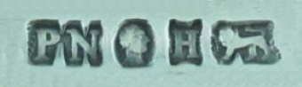 PN and English pseudo-hallmarks mark, Peter Nordbeck, Halifax - Nova Scotia 1789-1861