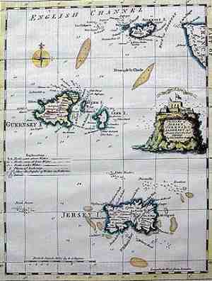 mid 18th century Channel Islands map mid 18th century Channel Islands map