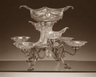 silver epergne, London 1895