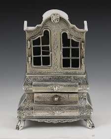 miniature silver china cabinet