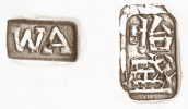 Chinese Export silver maker's mark: unidentified WA, Canton