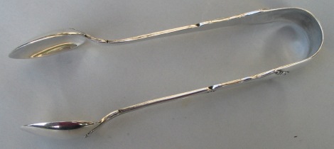 Italian  antique silver sugar tongs by Clementi Fabbrica Argenteria