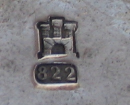 Italian silver coaster (Genoa, 1822): torretta mark