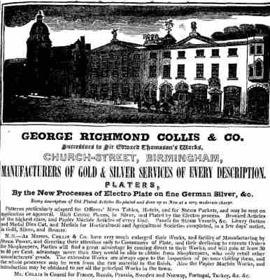 George Richmond Collis & Co: 1847 advertisement