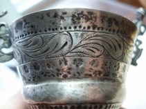 Andean style silver footed goblet - Bolivia