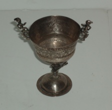 Andean style silver footed goblet - Bolivia