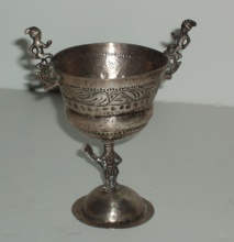 Andean style silver footed goblet - Bolivia