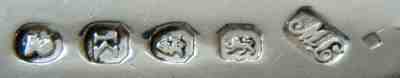 hallmark on silver tablespoons hallmarked London, 1805, by Thomas Wallis II