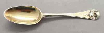silver spoon with family crest: ASHBURNHAM