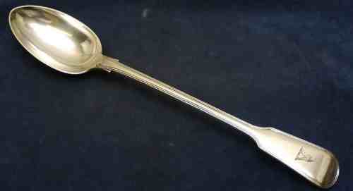 silver plate spoon marked Elkington & Co, date 1878