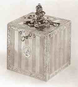 silver tea box marked by John Parker I and Edward Wakelin, London 1770