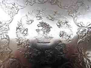 unmarked silver plate serving tray