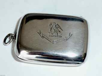 silver fob box  with family crest: CARROLL and O'CARROLL