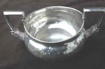 sterling silver handled bowl with family crest: CONOLLY