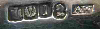 Hallmark Edinburgh 1817, maker Andrew Wilkie on a silver ladle with Durham crest
