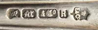 Elkington & Co mark on flatware with Elder family crest