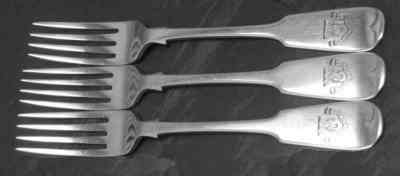 silver plate forks bearing a generic mark