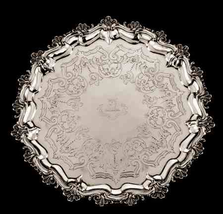 salver with family crest TURNBULL