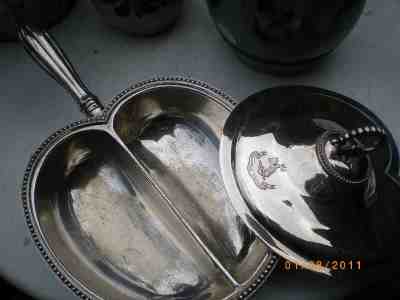 silver plate vegetable dish with cover made by Henry Wilkinson & Co