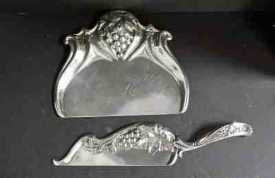 silverplate crumb tray & scoop: Van Bergh Silverplate Co