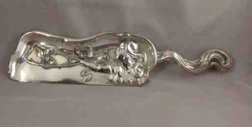 silverplate crumb tray & scoop: Derby & Co Mfg Co