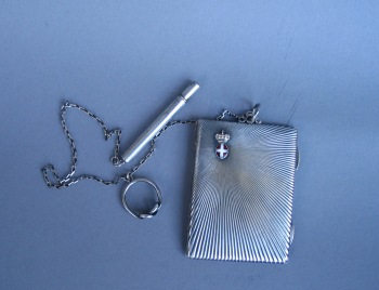 silver dance card holder