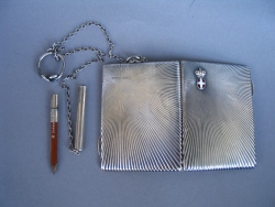 silver dance card holder: dance at the Italian Court od February 7, 1910