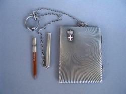 silver dance card holder: dance at the Italian Court od February 7, 1910