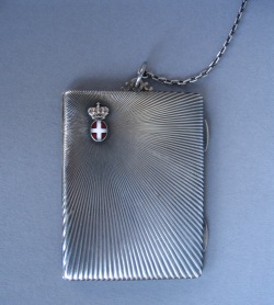 silver dance card holder: dance at the Italian Court od February 7, 1910