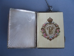 silver dance card holder: dance at the Italian Court od February 7, 1910