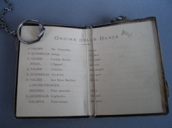 silver dance card holder: dance at the Italian Court od February 7, 1910