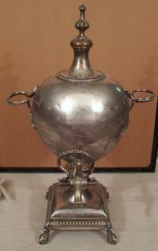 silver tea urn