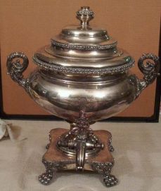 silver tea urn