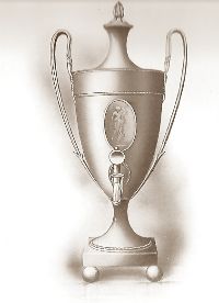 silver tea urn: J. Younge & Co, 1784
