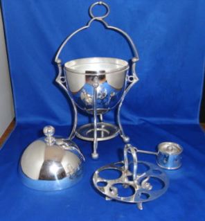 ovoid egg boiler with spirit lamp