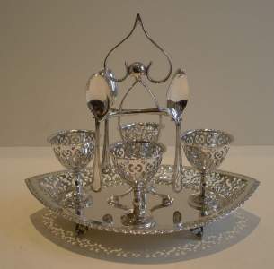 silver egg-cup frame