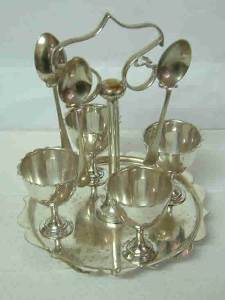 silver egg-cup frame
