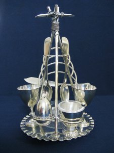 silver egg-cup frame